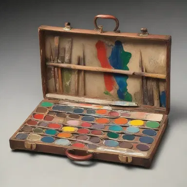 The painter's kit contained brushes, palettes, and a range of different paints.