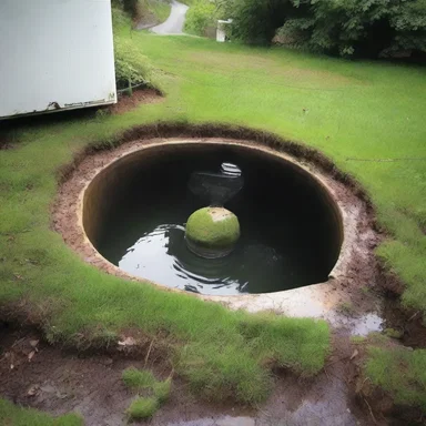 The artist used a septic tank as the main subject of their thought-provoking installation piece.