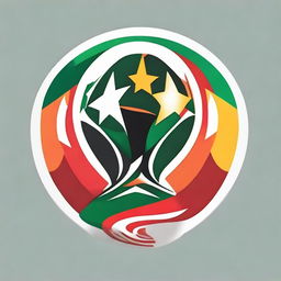 A powerful logo representing the triumphant African national football team of the 2023 Africa Cup of Nations, incorporating their country's colors and unique symbols