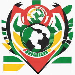 A powerful logo representing the triumphant African national football team of the 2023 Africa Cup of Nations, incorporating their country's colors and unique symbols