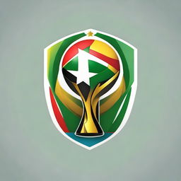 A powerful logo representing the triumphant African national football team of the 2023 Africa Cup of Nations, incorporating their country's colors and unique symbols