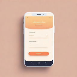 Create a clean, intuitive, and modern login screen for a mobile application, featuring user-friendly design elements, warm color palette, and subtle educational-themed details.