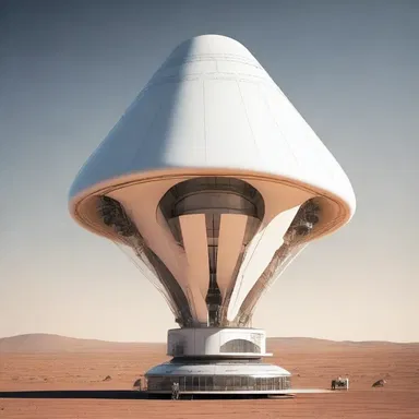 The futuristic spacecraft had a high-tech wind cone on its mast to accurately measure wind direction and velocity.