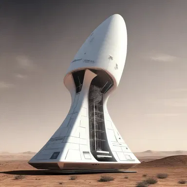The futuristic spacecraft had a high-tech wind cone on its mast to accurately measure wind direction and velocity.