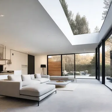 The modern minimalist house was beautifully designed, but the homeowner's taste in furniture was that of a motherfucker.