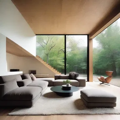 The modern minimalist house was beautifully designed, but the homeowner's taste in furniture was that of a motherfucker.