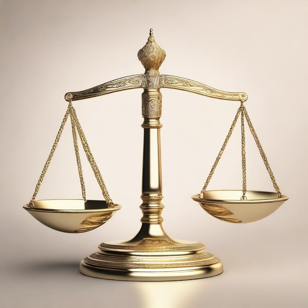 A high-resolution digital art piece showcasing the scales of Libra