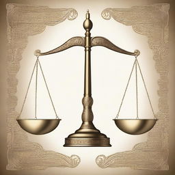A high-resolution digital art piece showcasing the scales of Libra