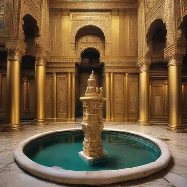 The sacred water gained permeableness as it flowed through the holy temple.
