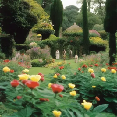 The director's use of lush landscapes and blooming gardens in the film captures the fruitfulness of the setting.