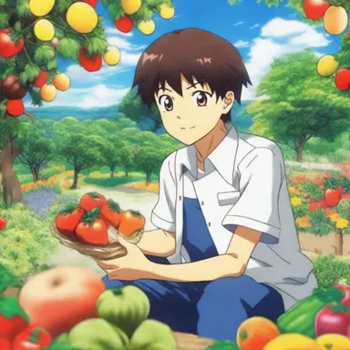 The anime series showcases the fruitfulness of the protagonist's hard work in cultivating his own garden, resulting in a bountiful supply of fruits and vegetables.
