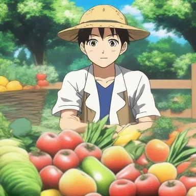 The anime series showcases the fruitfulness of the protagonist's hard work in cultivating his own garden, resulting in a bountiful supply of fruits and vegetables.