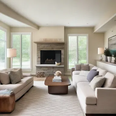 The interior designer suggested a switcheroo in the layout of the living room to create a more open and inviting space.