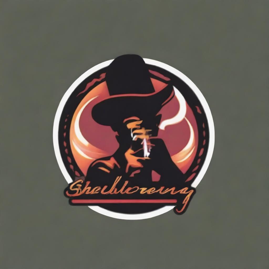 A high-quality digital art logo featuring a silhouette hand holding a whimsically detailed, burning cigar with ash