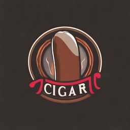 A premium quality, digital art logo illustrating a burning cigar with ash in vivid colors