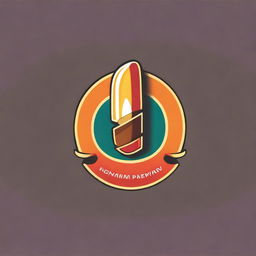 A premium quality, digital art logo illustrating a burning cigar with ash in vivid colors