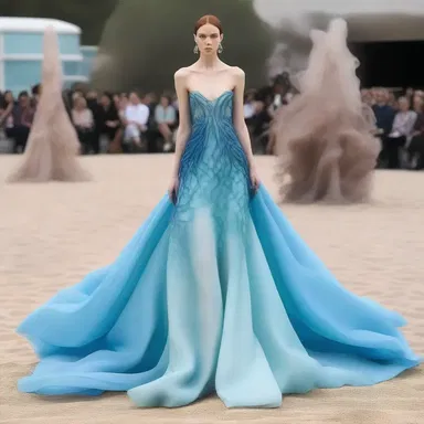 The fashion designer showcased a stunning dress inspired by the graceful movements of a squid in the ocean.