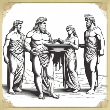 In Greek mythology, the characters would often demonstrate reverence by offering gifts and performing rituals to honor the gods.