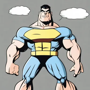 The superhero in the cartoon had the body of a mesomorph, with bulging muscles that helped him fight crime and save the day.