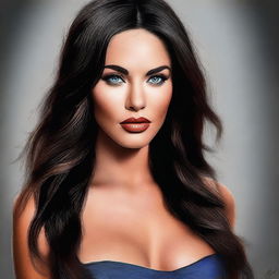 An exquisite digital art portrait of Megan Fox