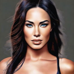 An exquisite digital art portrait of Megan Fox