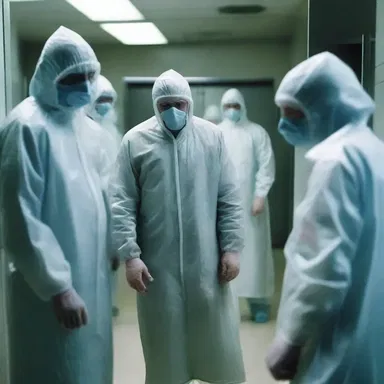 The movie depicted a chilling scene where a pathogenic virus spread rapidly, causing a deadly outbreak among the population.