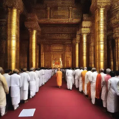 The devout worshippers gathered at the temple, where they chanted hymns in praise of their deity.