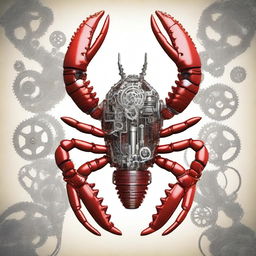 A high-quality digital art image showcasing a mechanical lobster