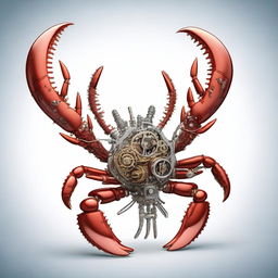 A high-quality digital art image showcasing a mechanical lobster