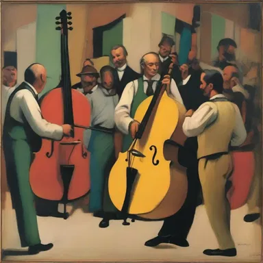 The painter carefully included a bar line in his masterpiece, showcasing the harmonious rhythm of the musical performance depicted.