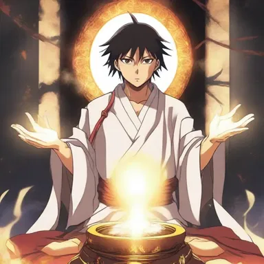 In the anime series, the protagonist's powers are awakened ceremonially during a sacred ritual.