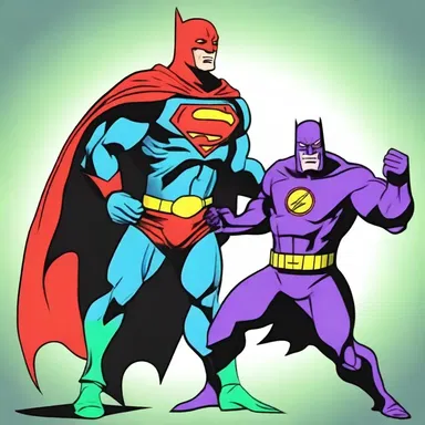 The superhero sidled up to the villain, ready to strike with his superpowers.