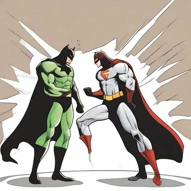 The superhero sidled up to the villain, ready to strike with his superpowers.