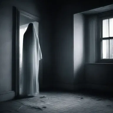 The ghostly figure in the haunted house sidled closer and closer, sending chills down the protagonist's spine.
