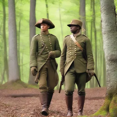 During the American Revolutionary War, soldiers would often camouflage themselves by painting their uniforms in shades of greenish-brown to blend into the natural surroundings.