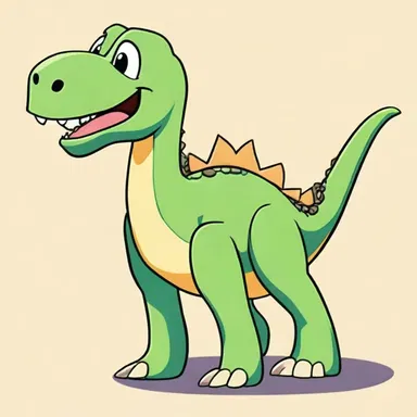 In the animated TV show, the main character's pet dinosaur was depicted with a unique greenish-brown color that made it instantly recognizable.