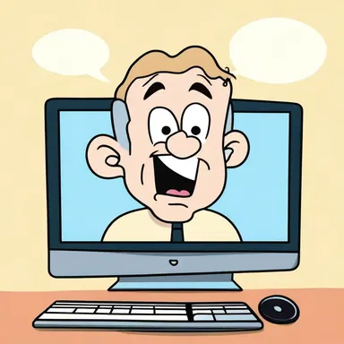 The cartoon character depicted on the screen is portrayed as having nonfluent aphasia, often struggling to express themselves through speech or writing.