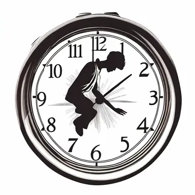 The movie portrays a clock-watcher who longs for freedom from their mundane work routine.
