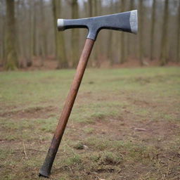 An intriguing cross between the primitive and modern: a long-handled axe equipped with an optical scope.