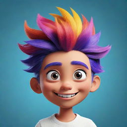 Generate a unique, vibrant, and lively animated character with expressive features and dynamic colors.