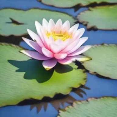 The artist painted a beautiful depiction of a spongefly resting on a water lily in a serene pond.