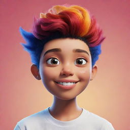 Generate a unique, vibrant, and lively animated character with expressive features and dynamic colors.