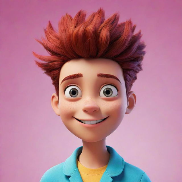 Generate a unique, vibrant, and lively animated character with expressive features and dynamic colors.