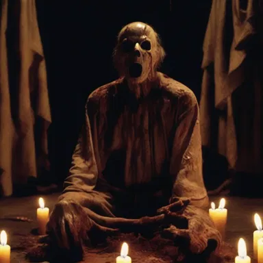 The horror movie depicted a terrifying ritual where the antagonist was reborn with each victim's death.