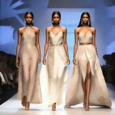 The fashion show showcased the designer's creative collection inspired by birth symbols and motifs.