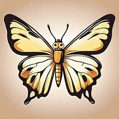 In the cartoon, the butterfly character had large eyespots on its wings, giving it a distinctive look.