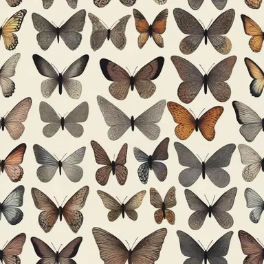 The wallpaper in the room had a unique pattern inspired by butterfly wings, including eyespots.