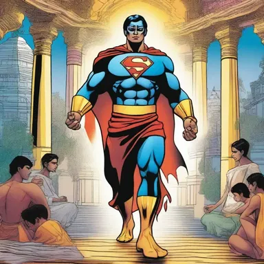 In the popular Indian comic book series, the superhero finds solace in an ashram to gain spiritual powers.