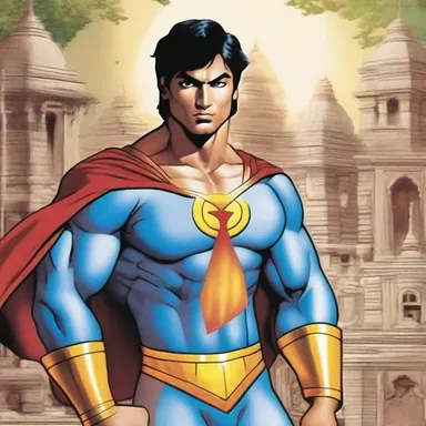In the popular Indian comic book series, the superhero finds solace in an ashram to gain spiritual powers.