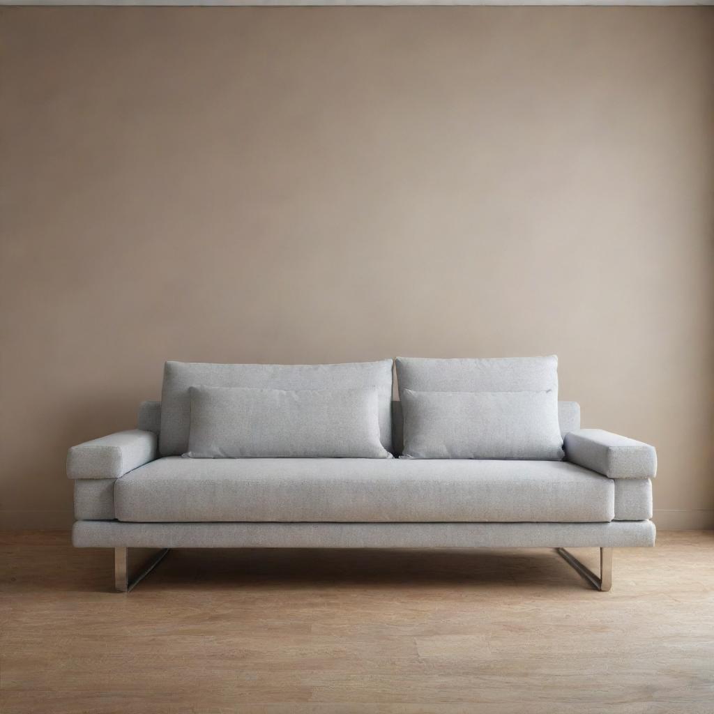 A stylish sofa levitating as if it's floating in mid-air.